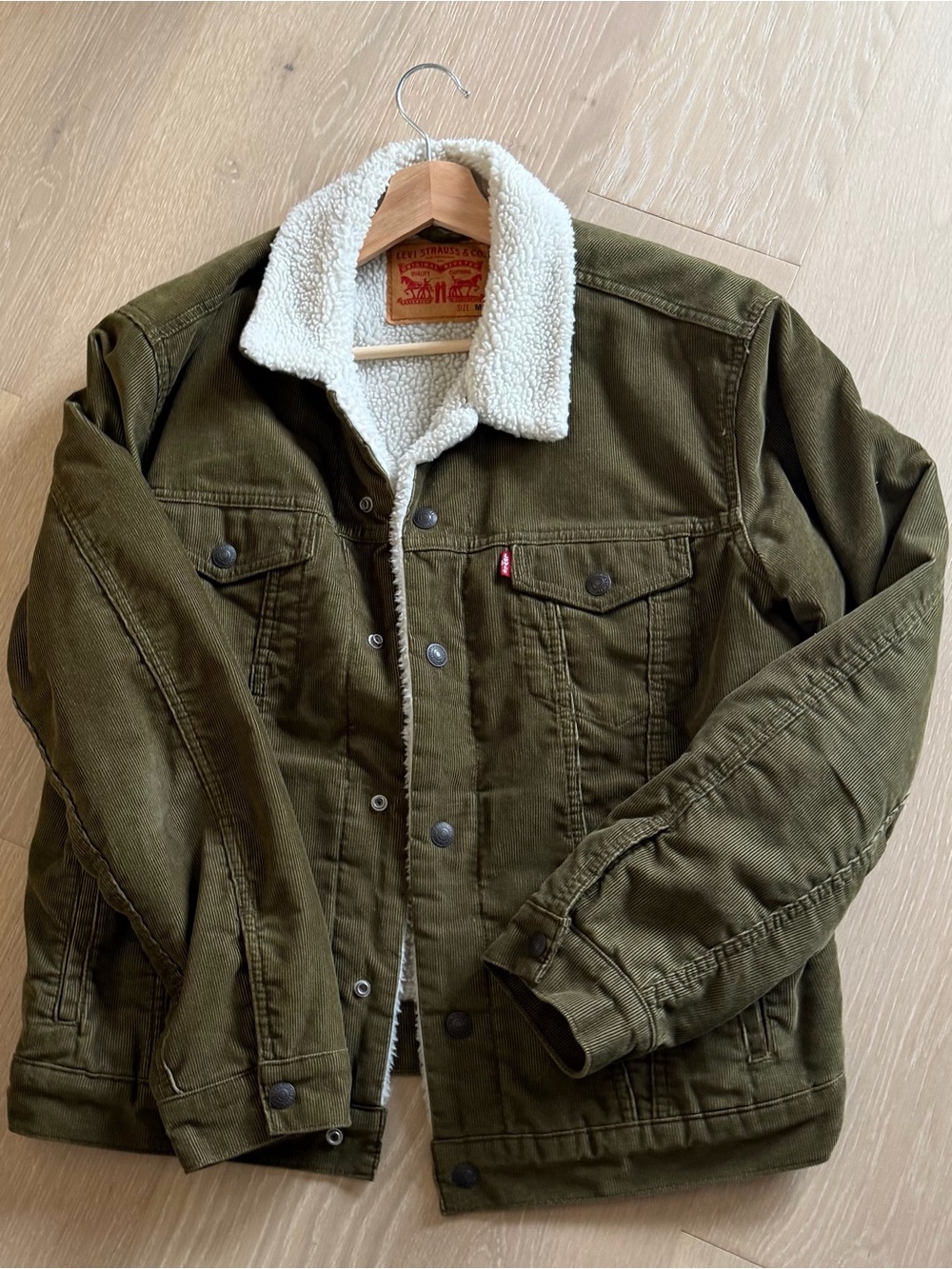 Levi's Olive Green Sherpa Collar Bomber Jacket